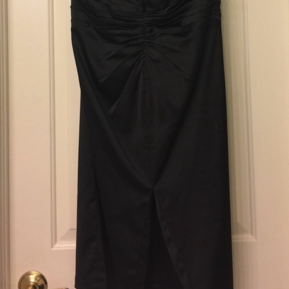 Tadashi ShojiBlack Ruched Evening cocktail Dress - size 12 NWOT - Picture 3 of 7